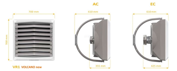 Габариты VOLCANO VR1 AC